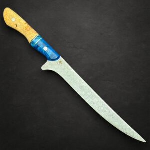 7" Damascus Boning Knife - Brain Coral, Maple & Black Ash